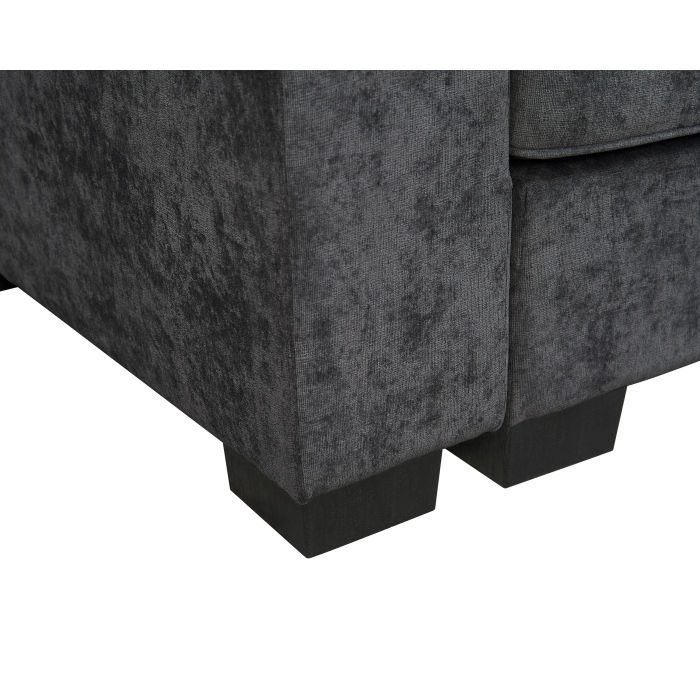 Thumbnail: Dark Gray Stationary Sectional Sofa & Ottoman w/ Throw Pillows