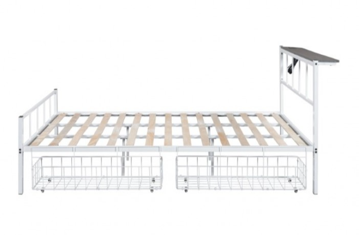 Thumbnail: Nicoli Queen Metal Bed w| Underbed Storage
