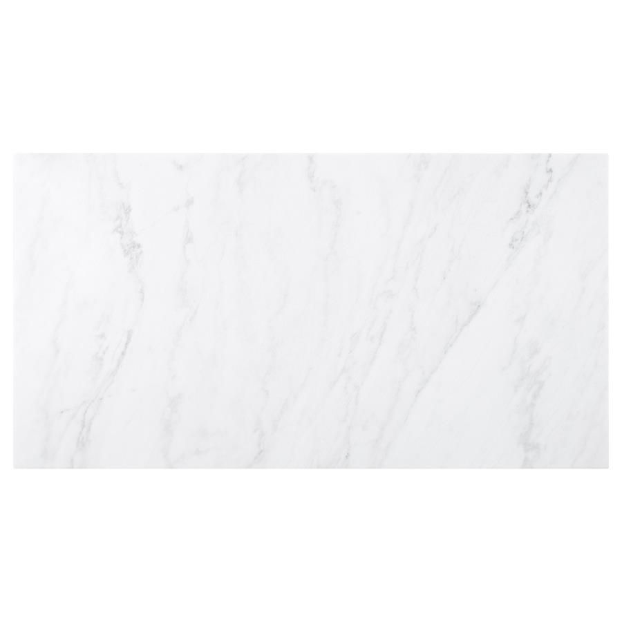Thumbnail: Sherry 5-piece Rectangular Marble Top Dining Table Set Sand