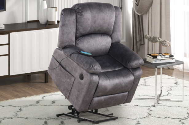 Fabric Power Lift Up Recliner Massage Heater & Massage System