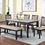 Thumbnail: 6-Pcs Dining Set Table + 4 Chairs + Bench
