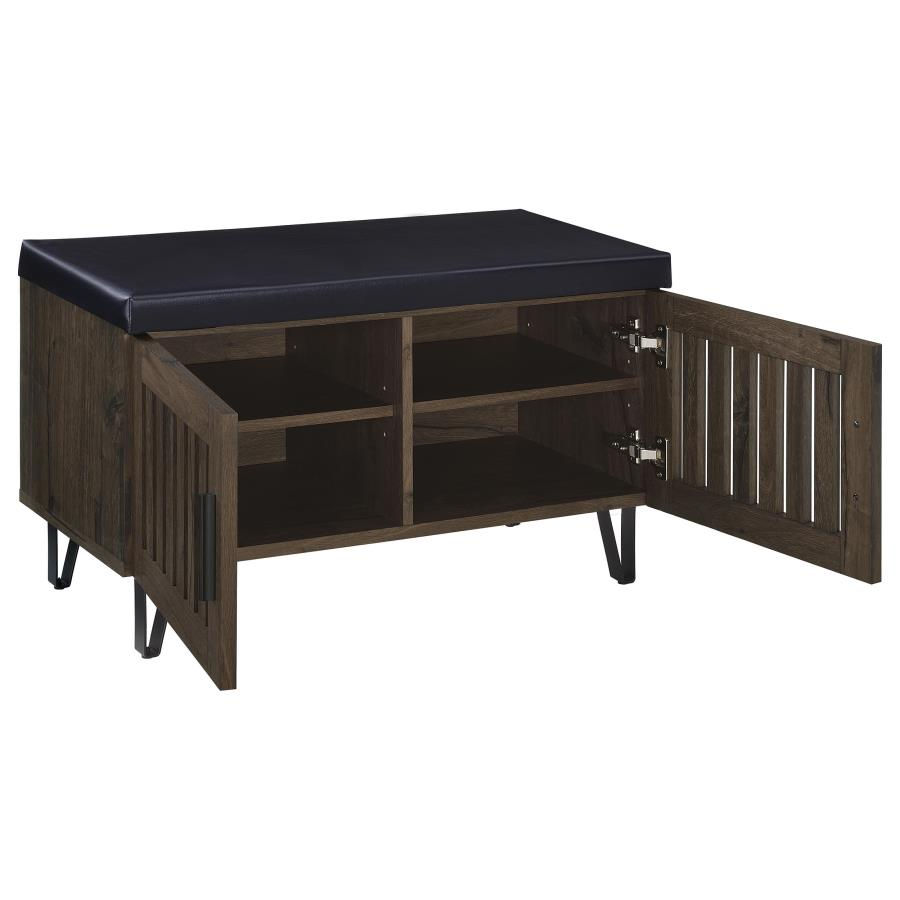 Thumbnail: Brixton 2-door Padded Entryway Shoe Storage Bench