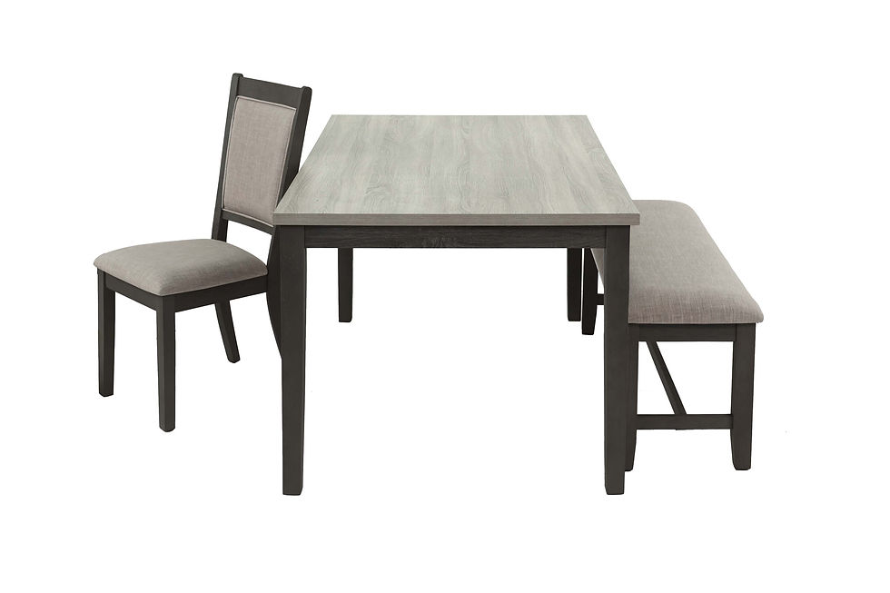 Thumbnail: 6-Pcs Dining Set Table + 4 Chairs + Bench