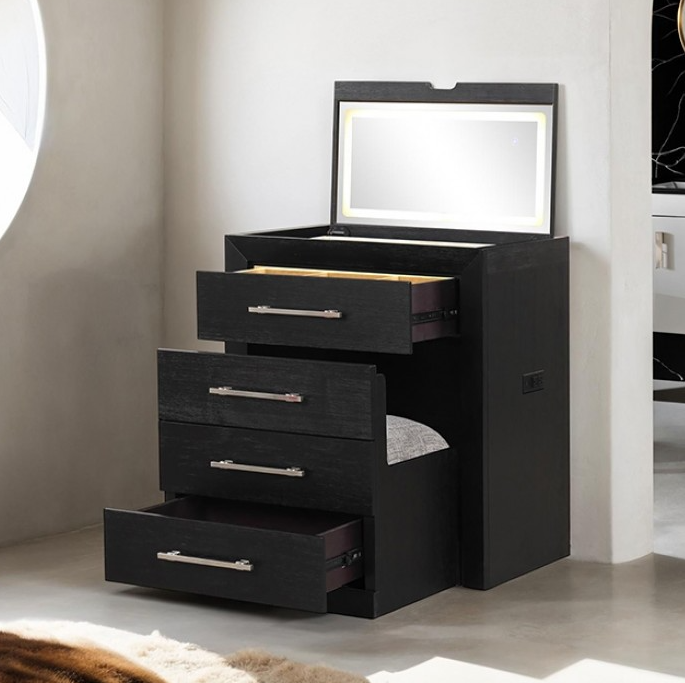 Thumbnail: Ashbourne Bedside Vanity Set w| Stool