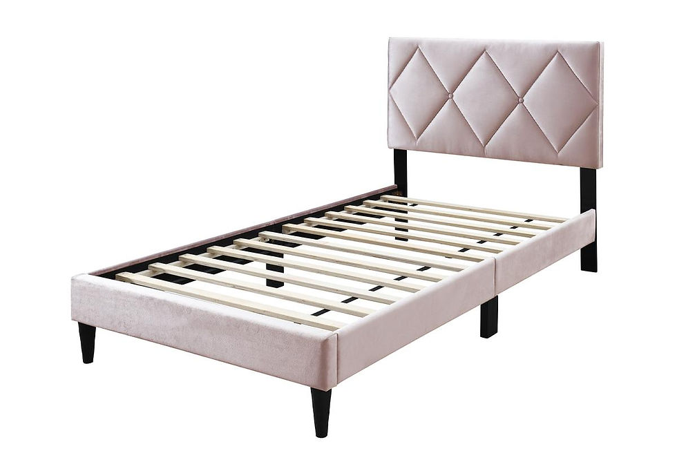 Thumbnail: Velvet Twin Frame + Mattress