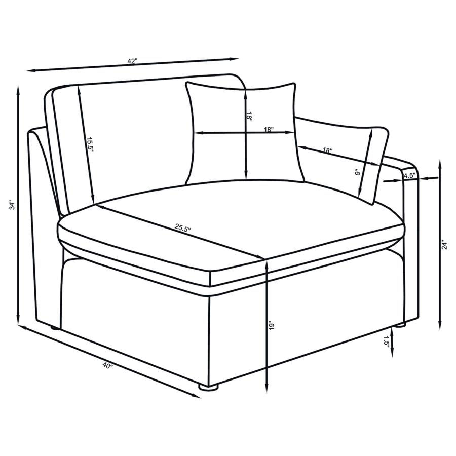 Thumbnail: Hobson 5-piece Upholstered Modular Sectional Sofa Ivory