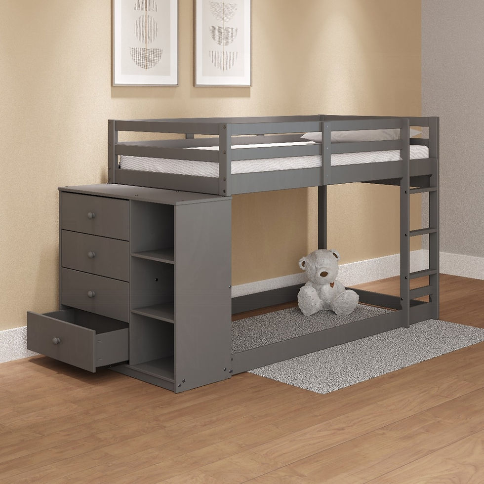 Thumbnail: Gaston Twin/Twin Bunk Bed w| Drawers + Mattresses