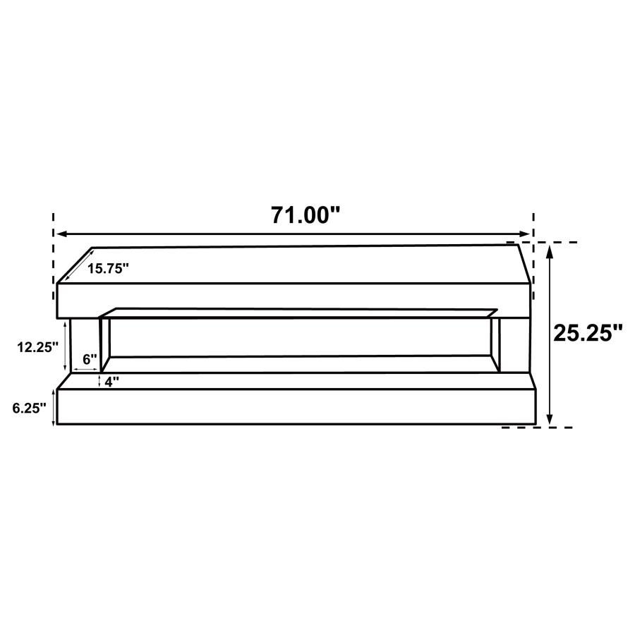 Thumbnail: Vallerie 71" TV Stand with Visual Flame Box Black