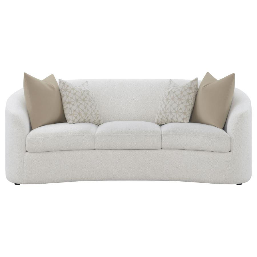 Thumbnail: Rainn 3-piece Boucle Upholstered Sloped Arm Sofa Set Latte