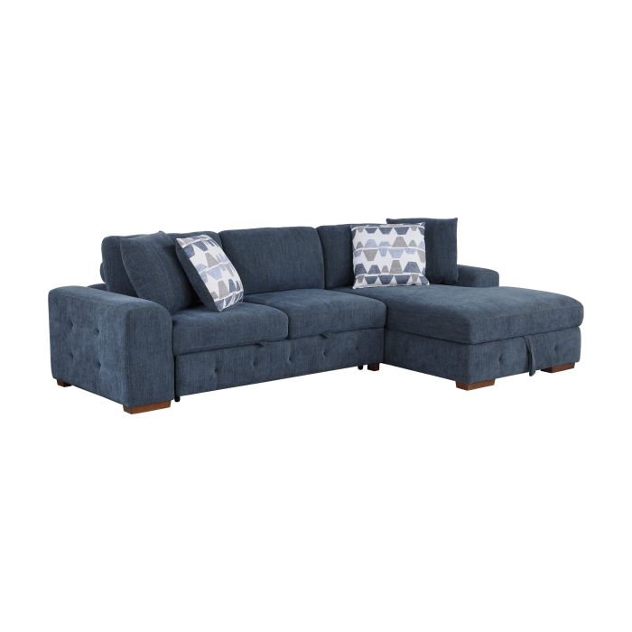 Thumbnail: Raife 3-Piece Memory Foam Sectional w| Right Chaise + Ottoman