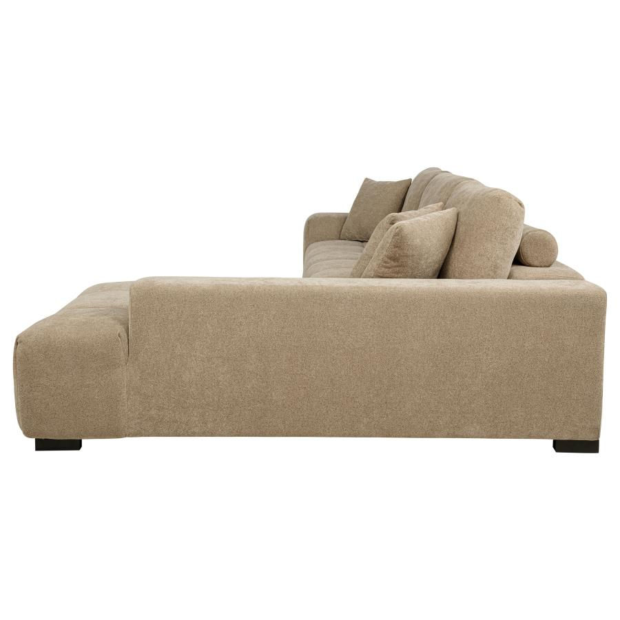 Thumbnail: Octavia Upholstered Sectional Chaise Sofa Camel