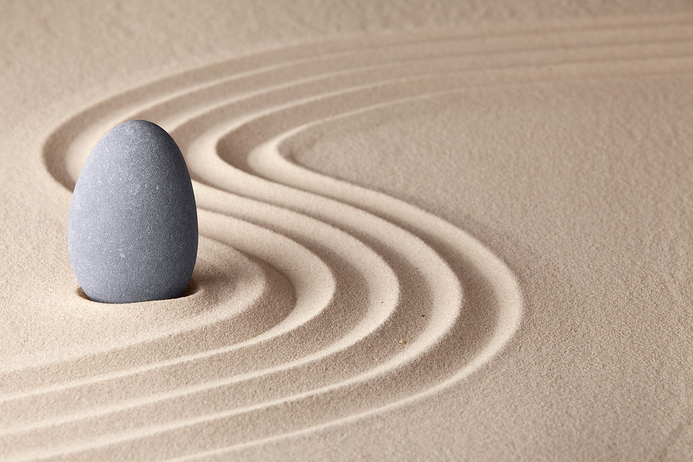 Simplicity and serenity in Japanese zen garden concept for balance and concentration.
