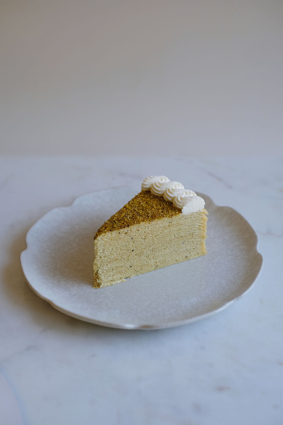 Thumbnail: Pistachio Mille Crêpe Cake