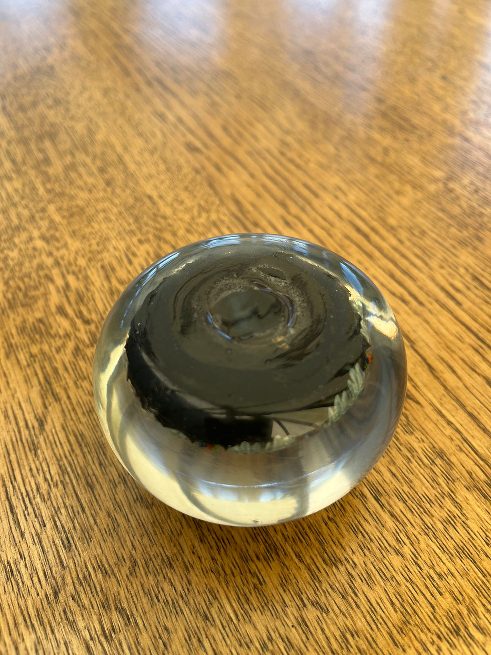 Thumbnail: Strathearn Scottish Glass Paperweight 8 Spoke Latticino & Millefiori 