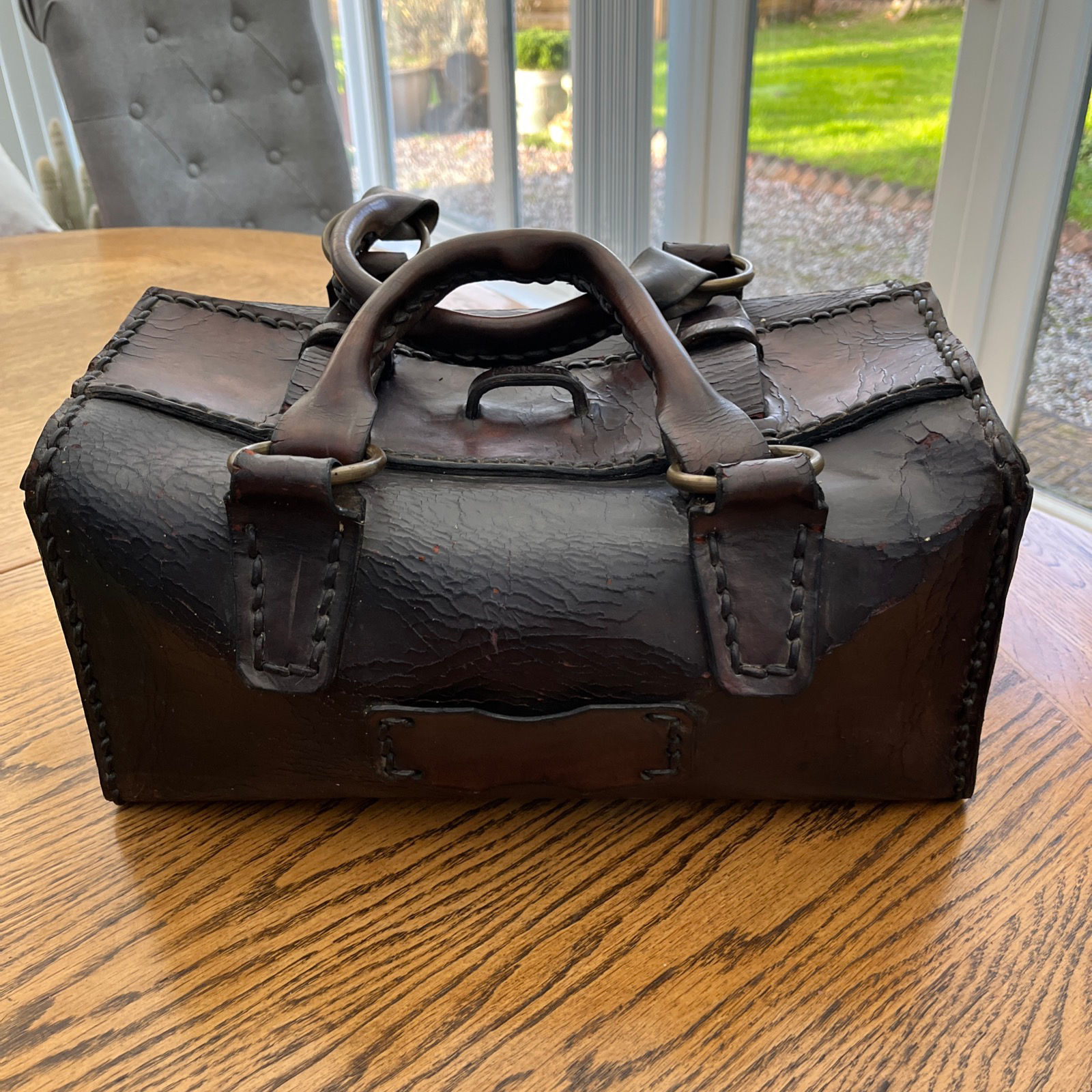 Vintage Handcrafted Thick Leather Utility Bag