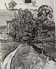 Ink and brush drawing