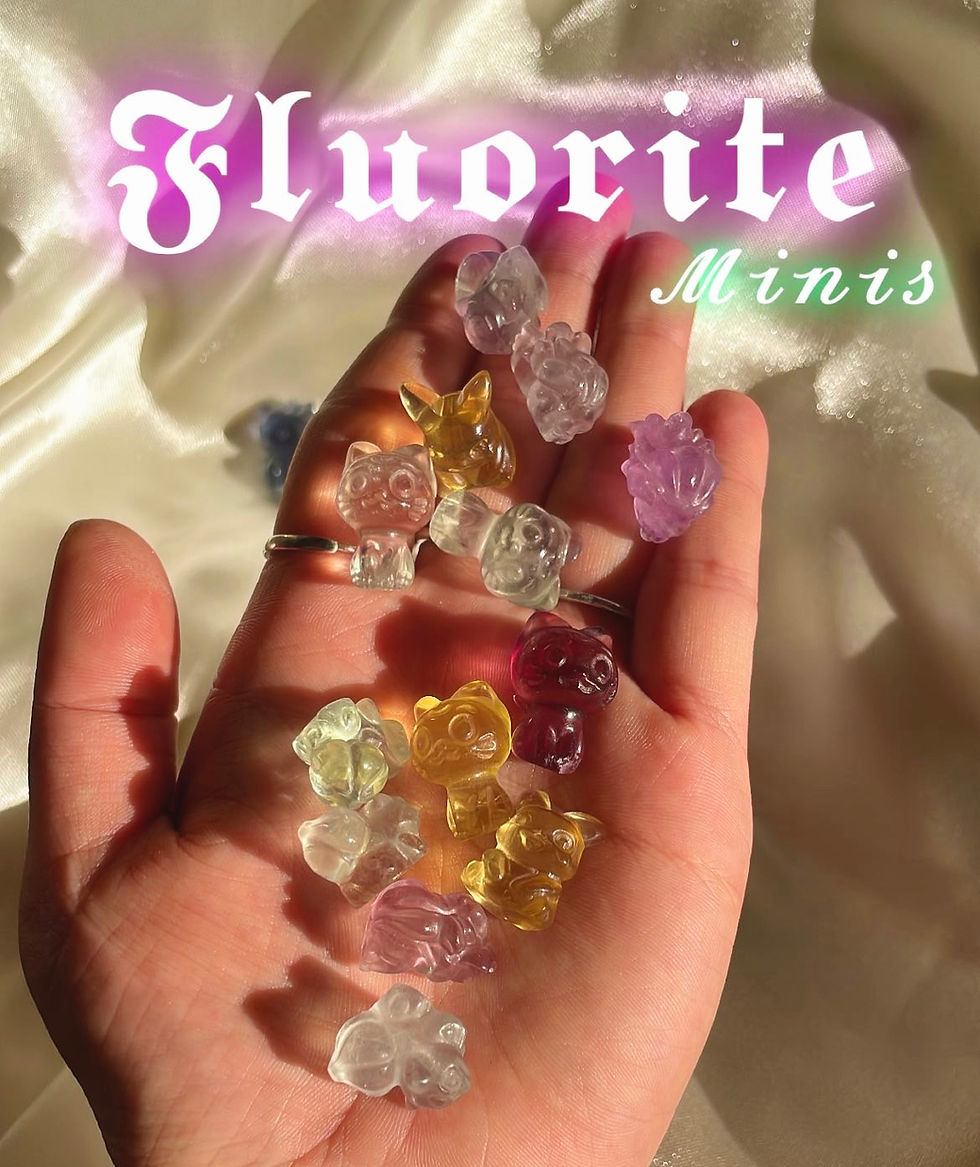 Thumbnail: Bulbasaur Mini Rainbow Fluorite Carving