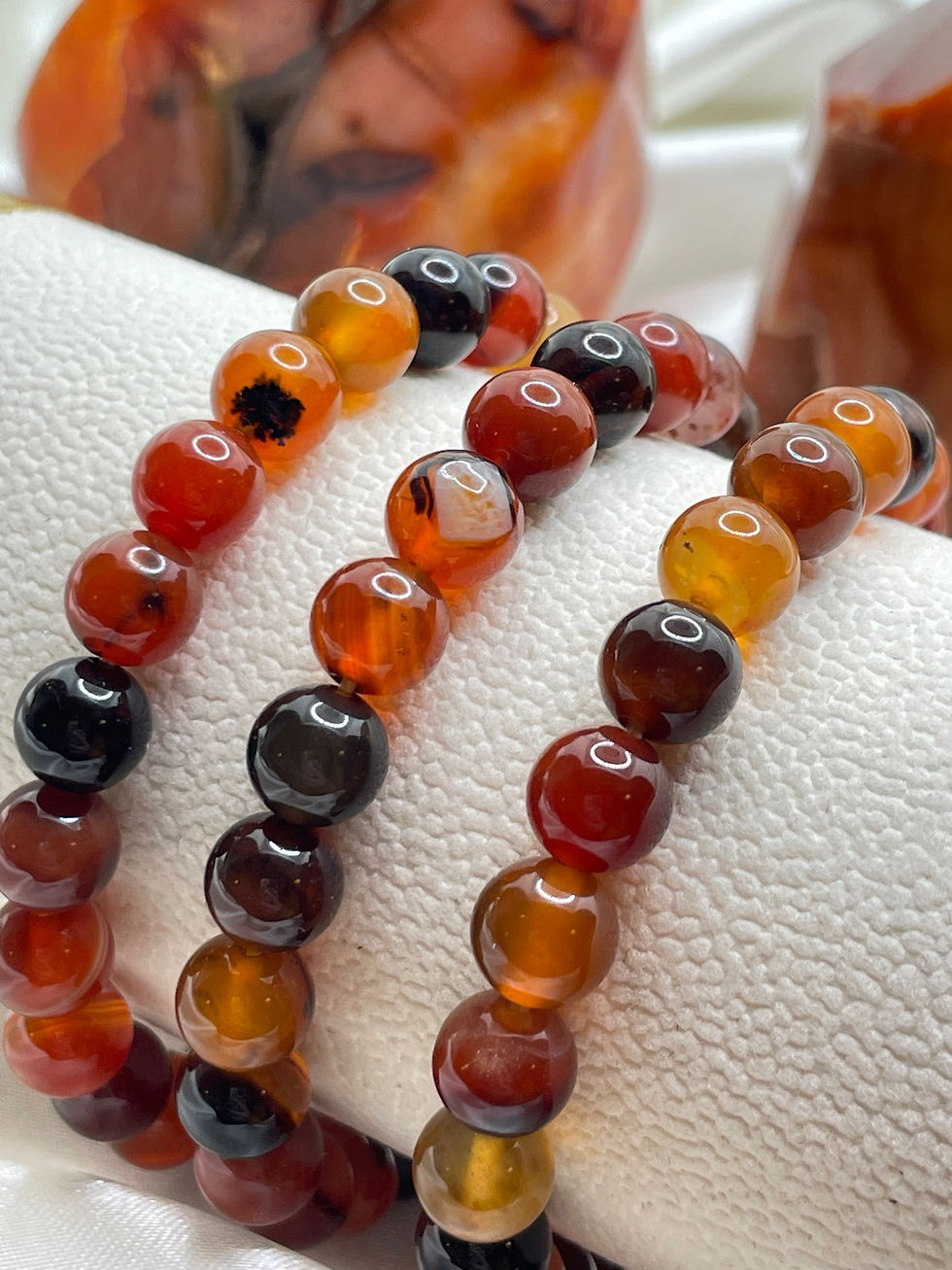Thumbnail: Dark Red Carnelian Crystal Intention Bracelet | intuitive pick 