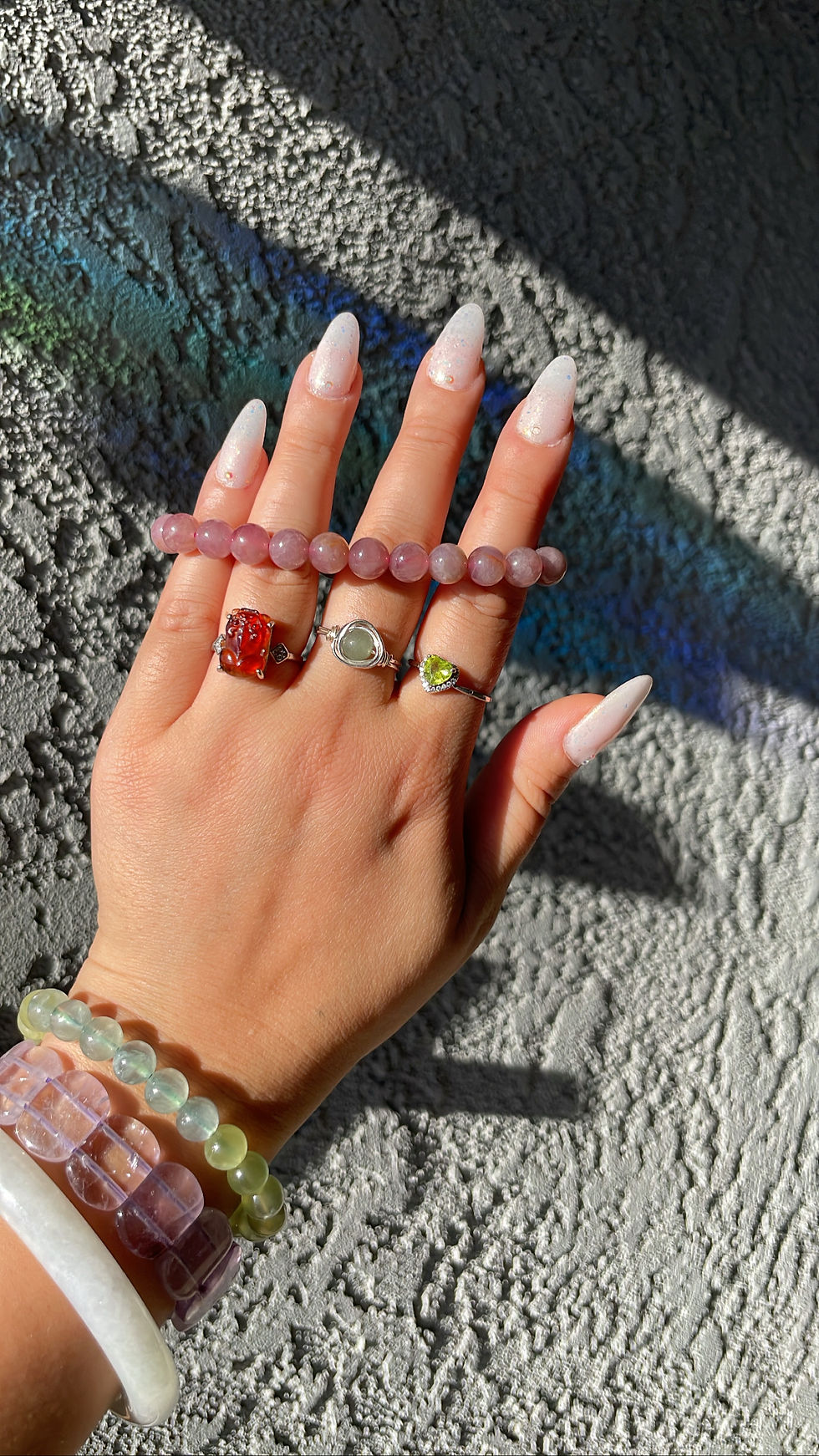 Thumbnail: Lavender Rose Quartz Crystal Intention Bracelet 
