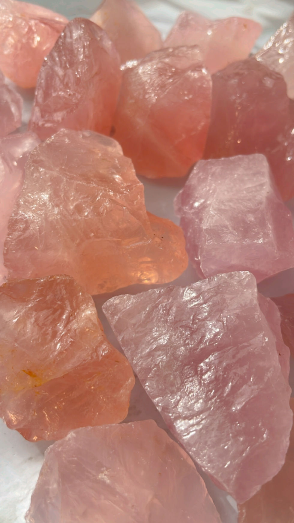 Thumbnail: Super saturated HQ gemmg rose quartz raw chunks