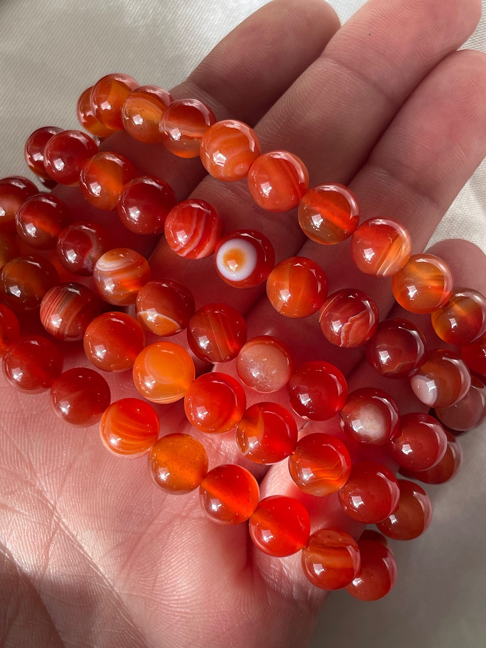 Thumbnail: Vibrant Red Carnelian Crystal Intention Bracelet | intuitive pick 