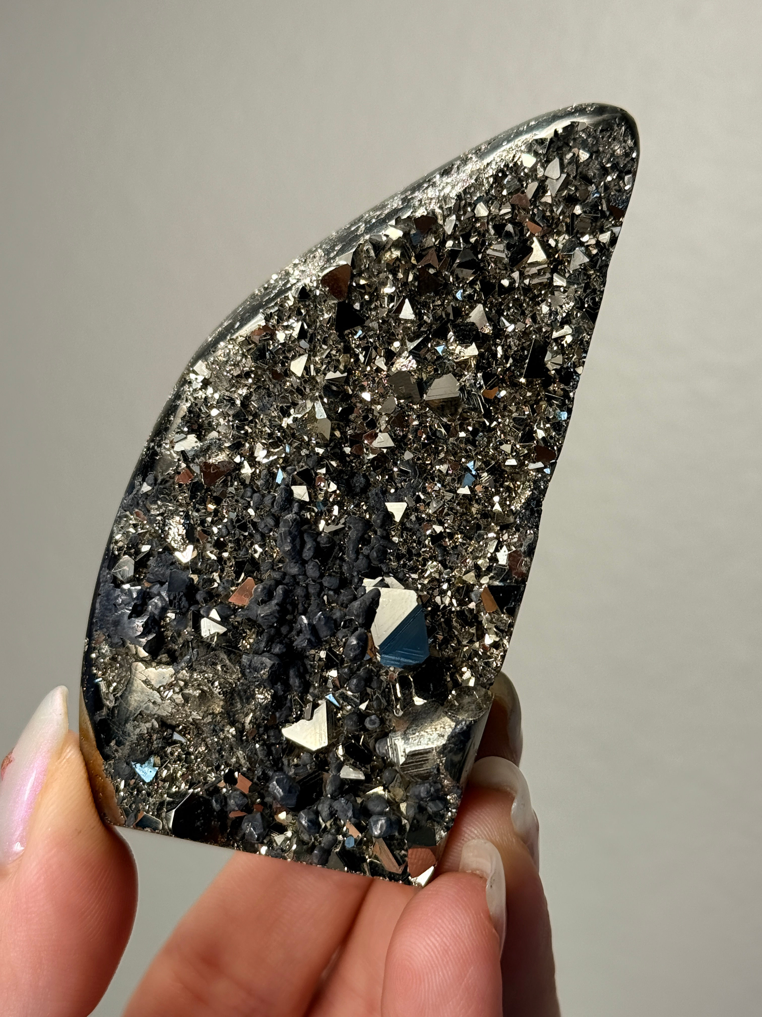 High Shine Pyrite x Galena Druzy Freeform #3