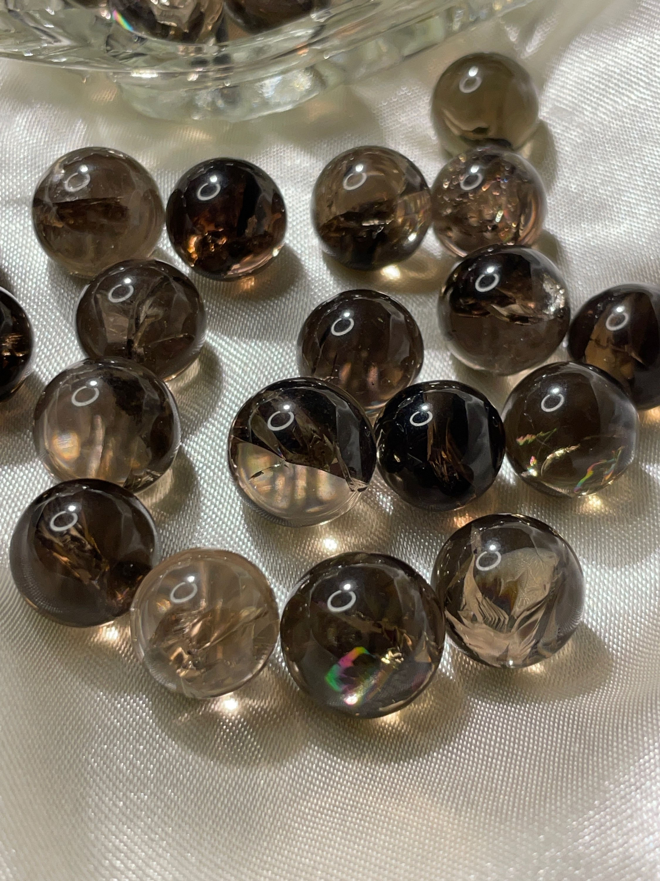 Gemmy Mini Smokey Quartz Sphere with Rainbows