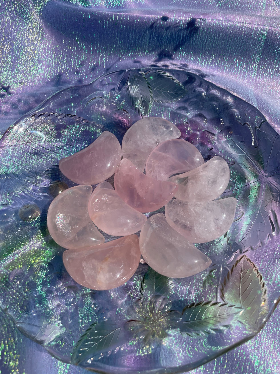 Thumbnail: Gemmy Rose Quartz Moon Carving