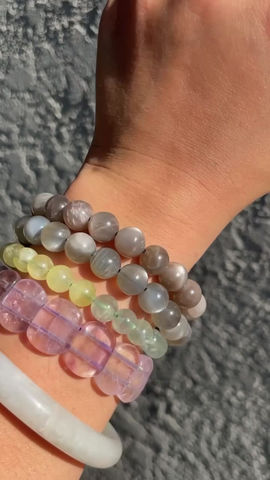 Thumbnail: Grey Moonstone Crystal Intention Bracelet 