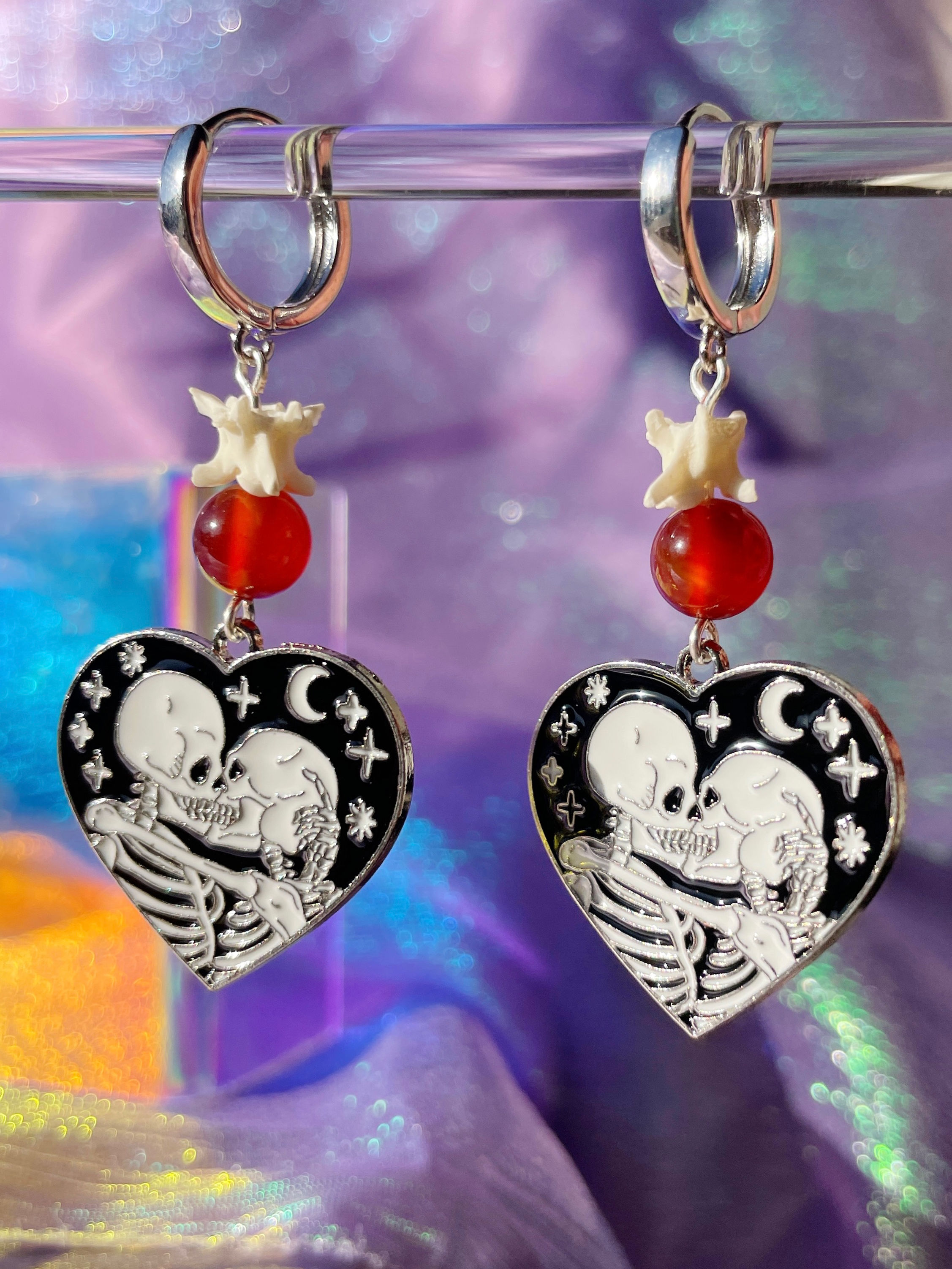 The Lovers Carnelian x Rattlesnake Vertebrae Earrings 🔮✨