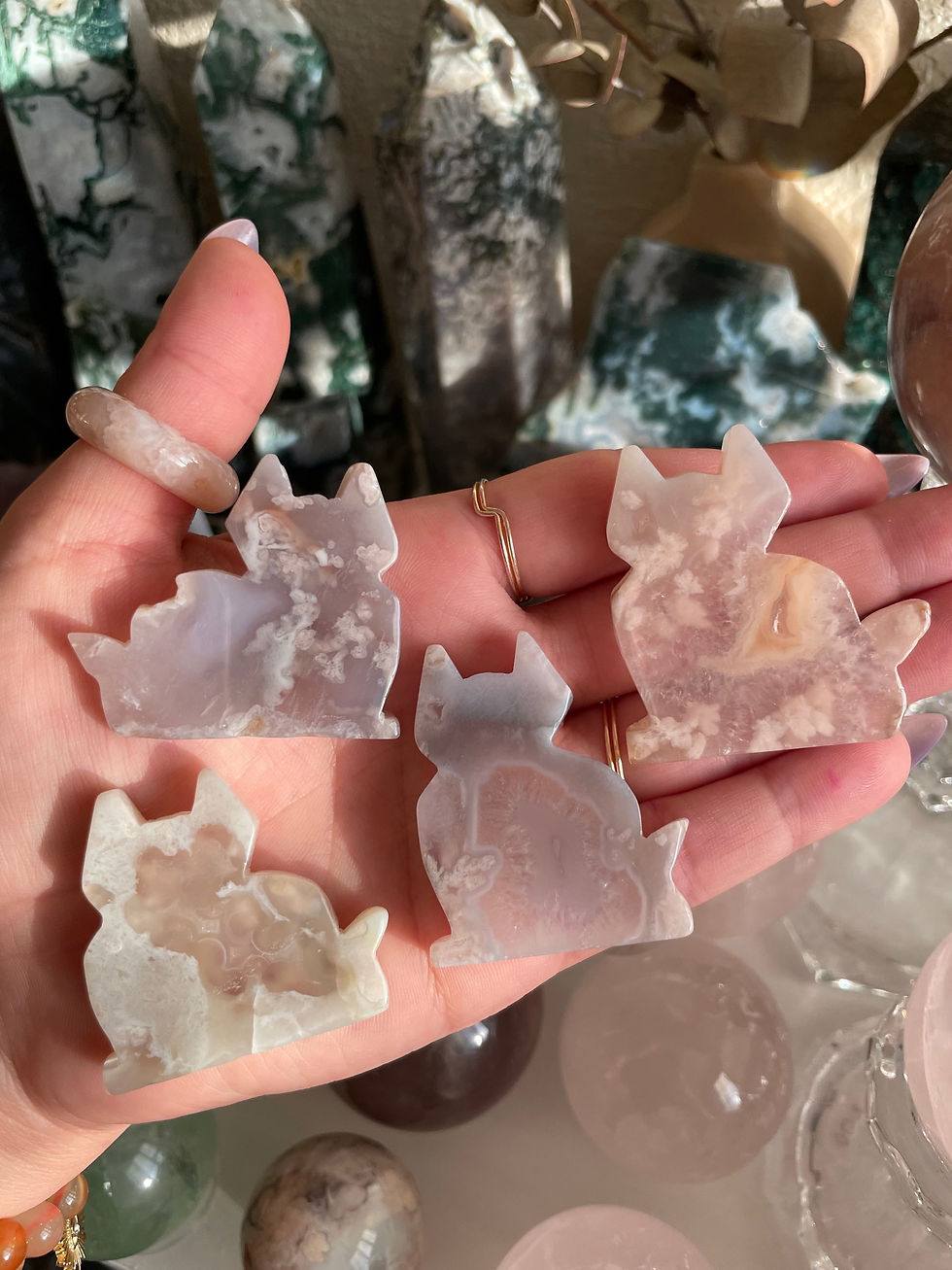 Thumbnail: Pretty Flower Agate Kitty ✨