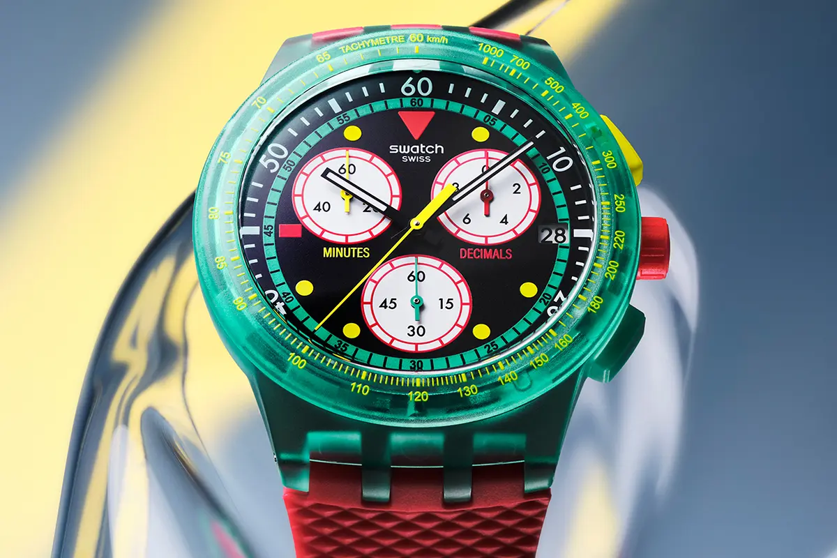 La colección Swatch Neon plasma la nostalgia en seis nuevos y coloridos relojes. 