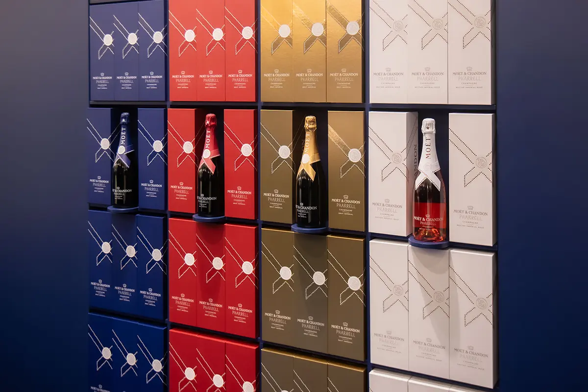 Moët & Chandon presenta una pop-up exclusiva en Galería Canalejas para celebrar su colaboración con el artista Pharrell Williams. 