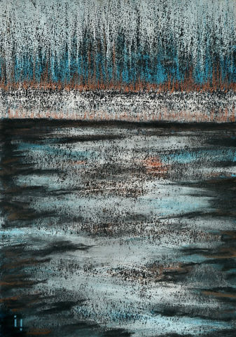 . ines Soavi . i i . Lake In Reflections . Dry Pastel .