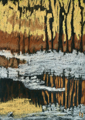 ines Soavi . i i . Autumn Mists . Brumes d'Automne. Dry Pastel .