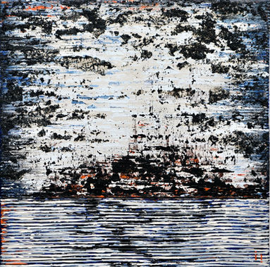  . ines Soavi . i i . Trouée Crépusculaire . Ghostly apparition on a twilight maritime horizon.