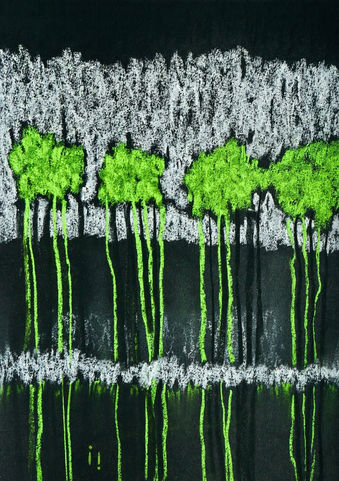 ines Soavi . i i . Stems In The Light . Tiges Dans La Lumière . Dry Pastel .