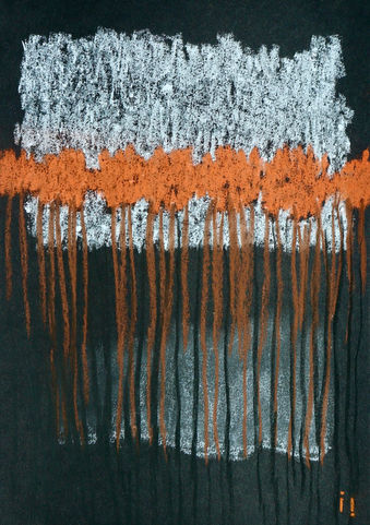 ines Soavi . i i . Orange Stems . Tiges Oranges. Dry Pastel .