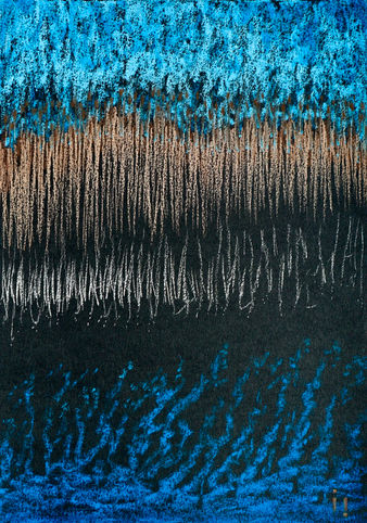 ines Soavi . i i . Lagoon Herbs . Herbes De Lagune . Dry Pastel .