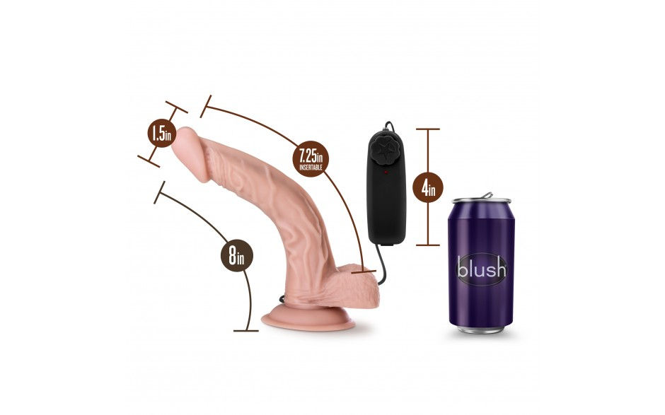 Thumbnail: Dr Skin Dr Sean 8in Vibrating Cock with Suction Cup Vanilla