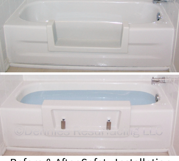 Bathtub safety walk through installation with and without cap option for bathing. Installations by Dennie's Resurfacing LLC in Bethlehem Pa.