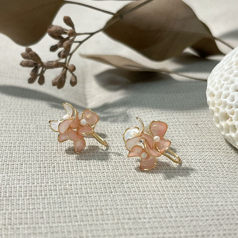 縮圖：耳環 | 可愛混色小水晶花貼耳款 | 3色