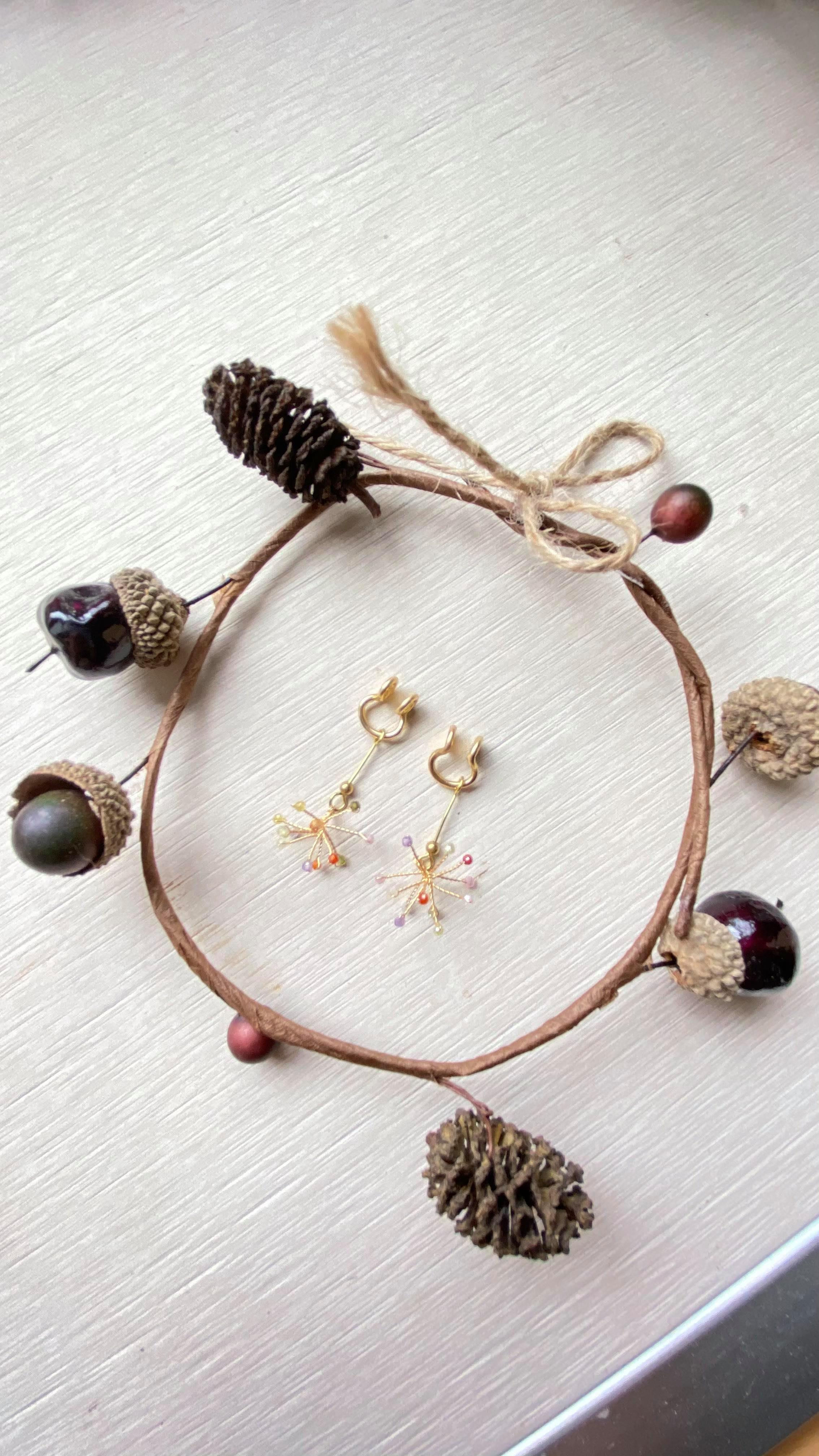 耳環 | 暖色小煙花