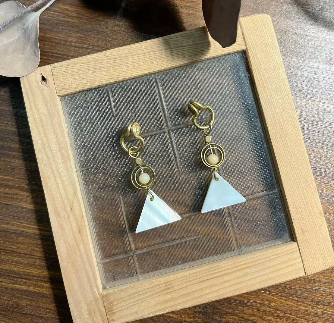耳環 | 幾何形貝殼