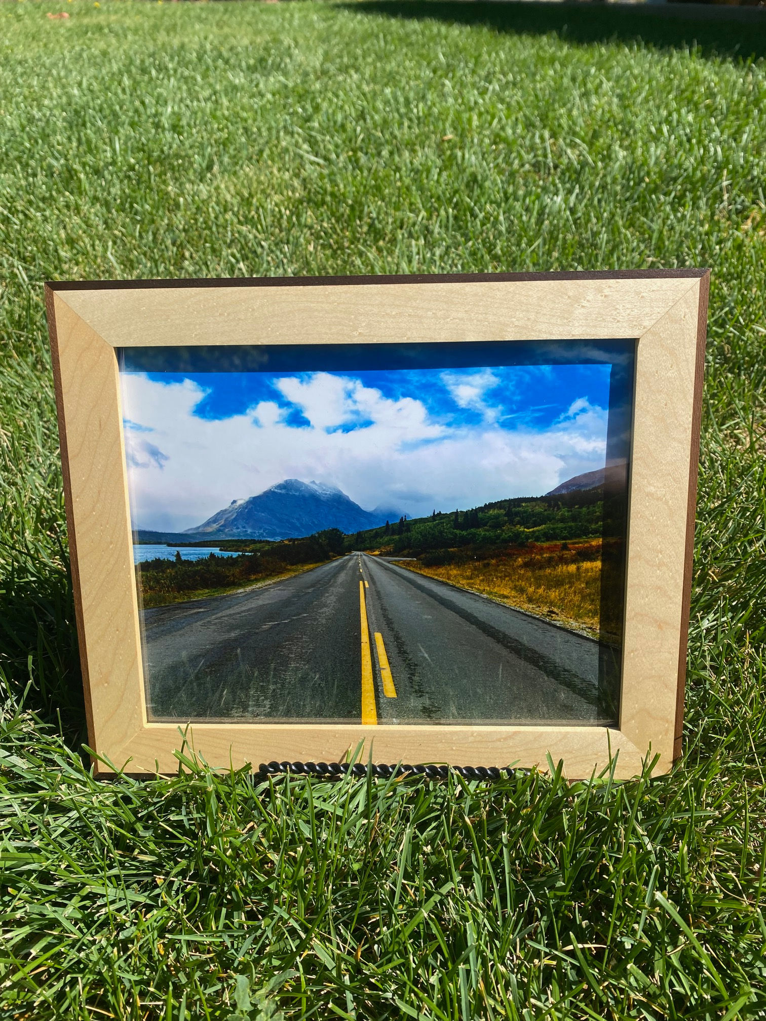 8 x 10 Birds Eye Maple Frame with Walnut Inlay