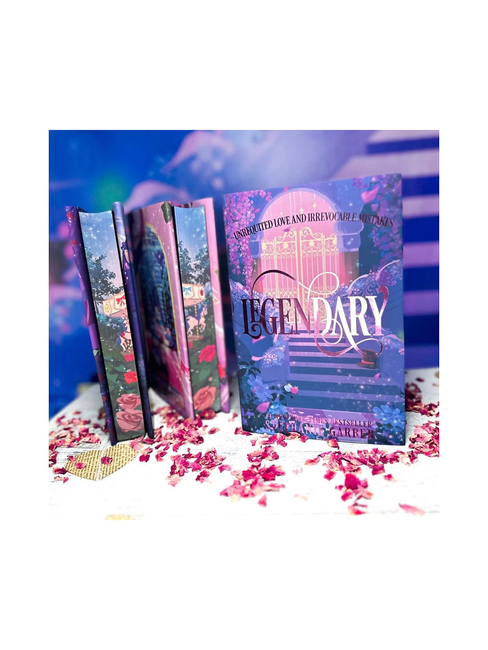Thumbnail: Legendary Special Edition box set with two books and flower petals
