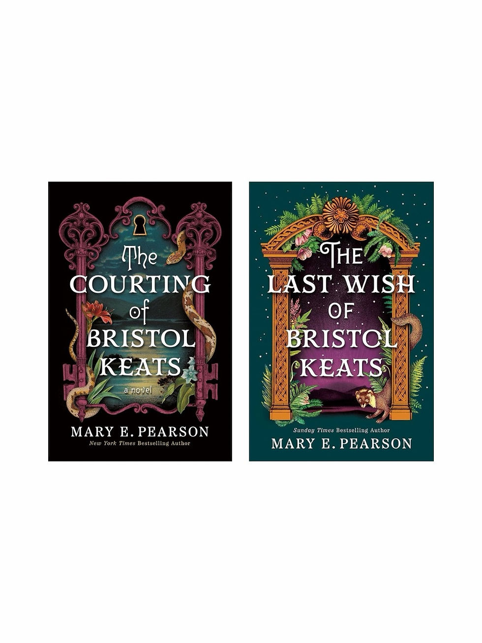 Book covers: The Courting of Bristol Keats, and The Last Wish of Bristol Keats