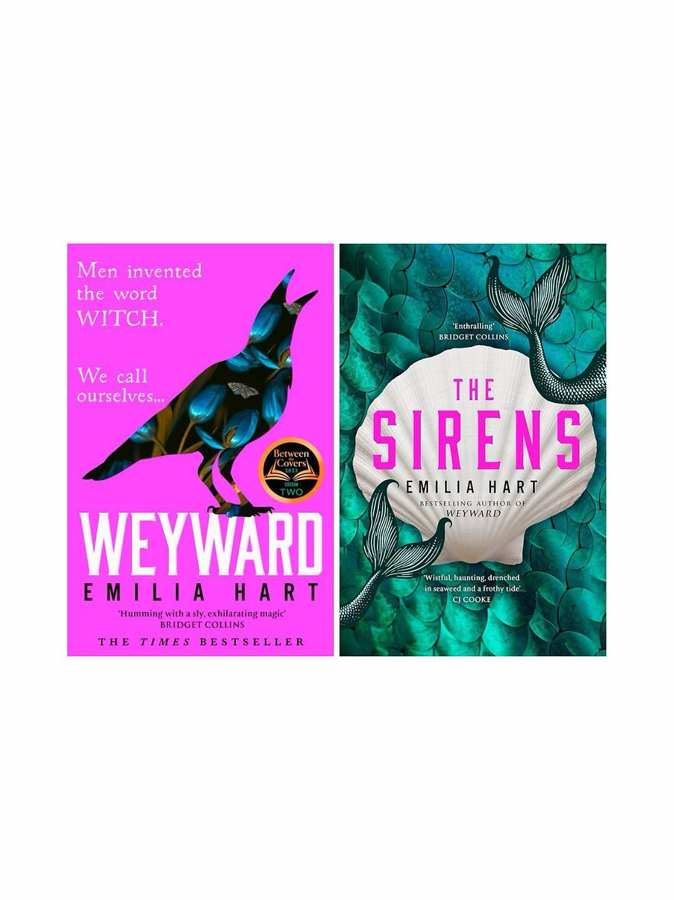 Covers for Weyward and The Sirens by Emilia Hart