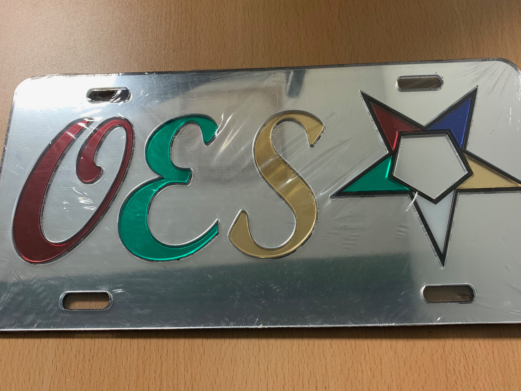 OES Silver License Plate