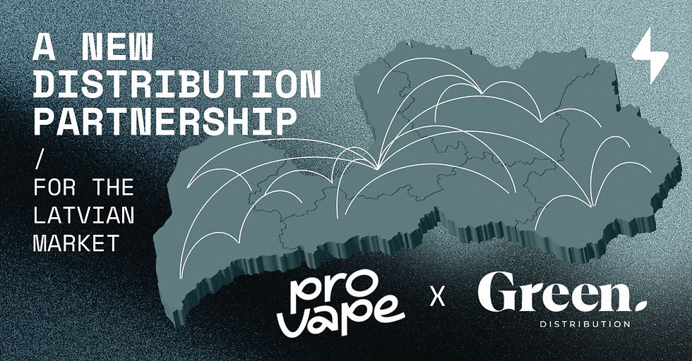 Green Distribution and Pro Vape official distribution partnership announcement in Latvia